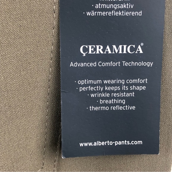 Alberto Tom Pants Straight Leg Comfort Fit Camel Brown EU Size 52 NEW - Picture 10 of 13